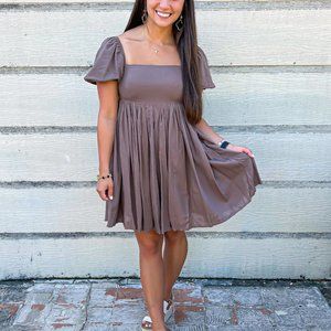 Mable Truth Comes Out Dress-Brown